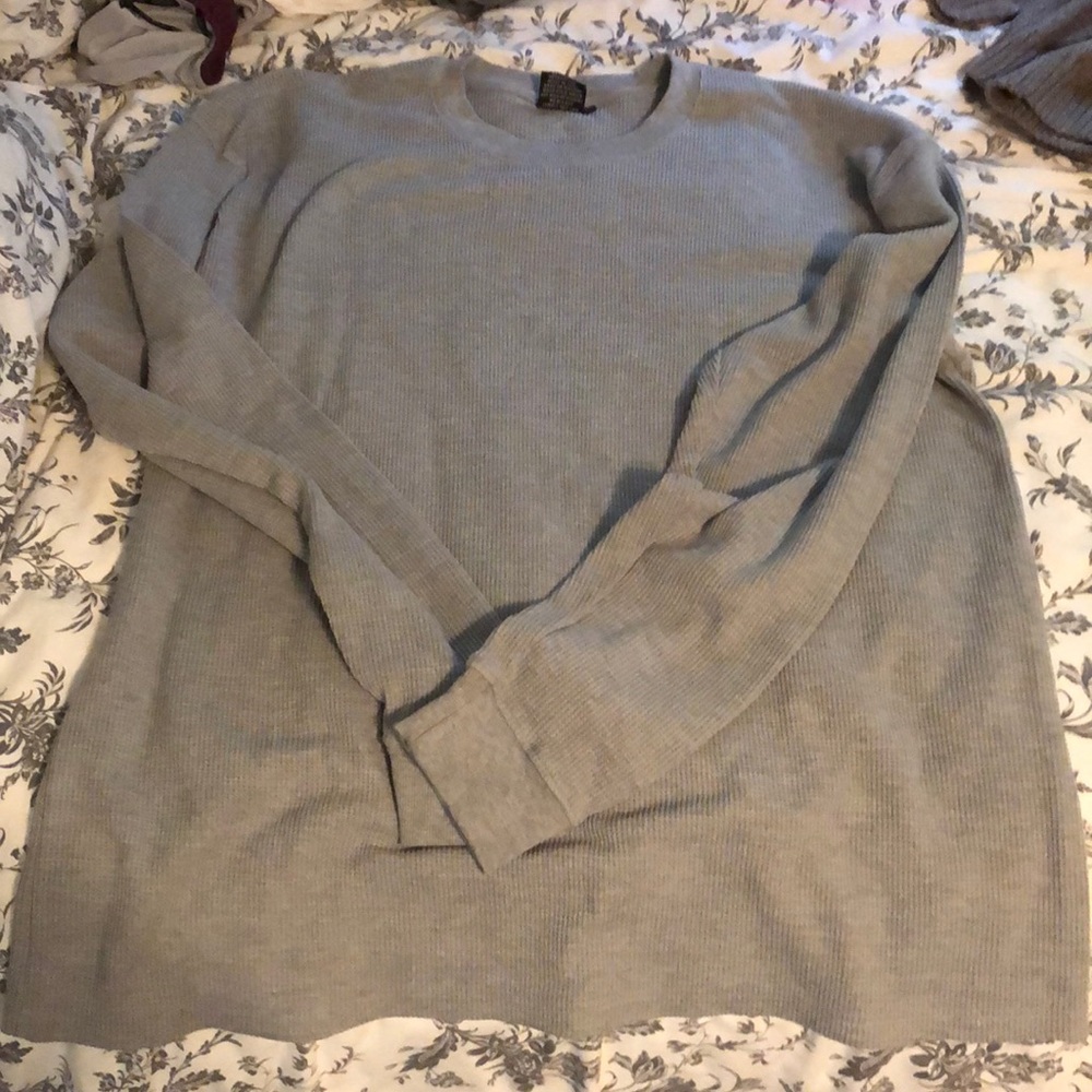 Men’s gray waffle long sleeve thermal